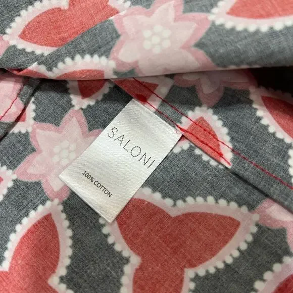 Saloni Abstracts Floral Print Ashley-B Shift Dress in Chilli Pawpaw Size 4 NWT